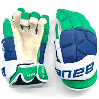 Bauer Supreme Mach - Gant NHL Pro Stock d'occasion - Michael Bunting (bleu/vert/blanc)
